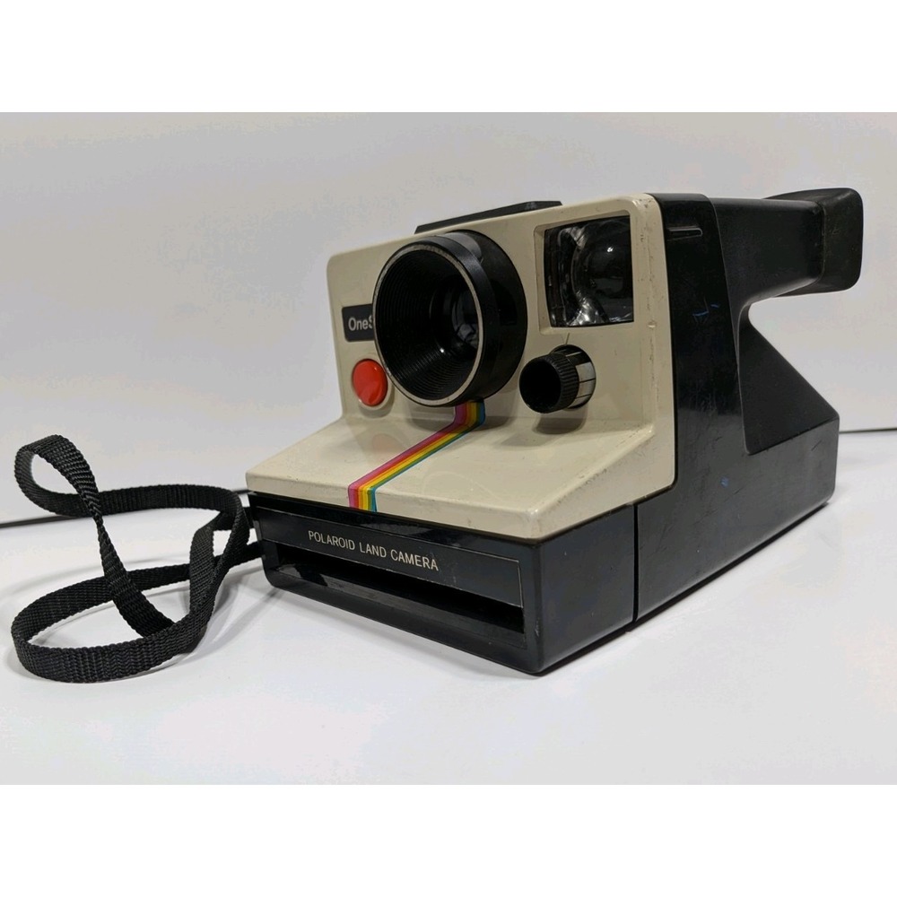 Polaroid SX70 One Step Instant Film Land Camera Rainbow Stripe Vintage 70's-80's - Picture 2 of 5
